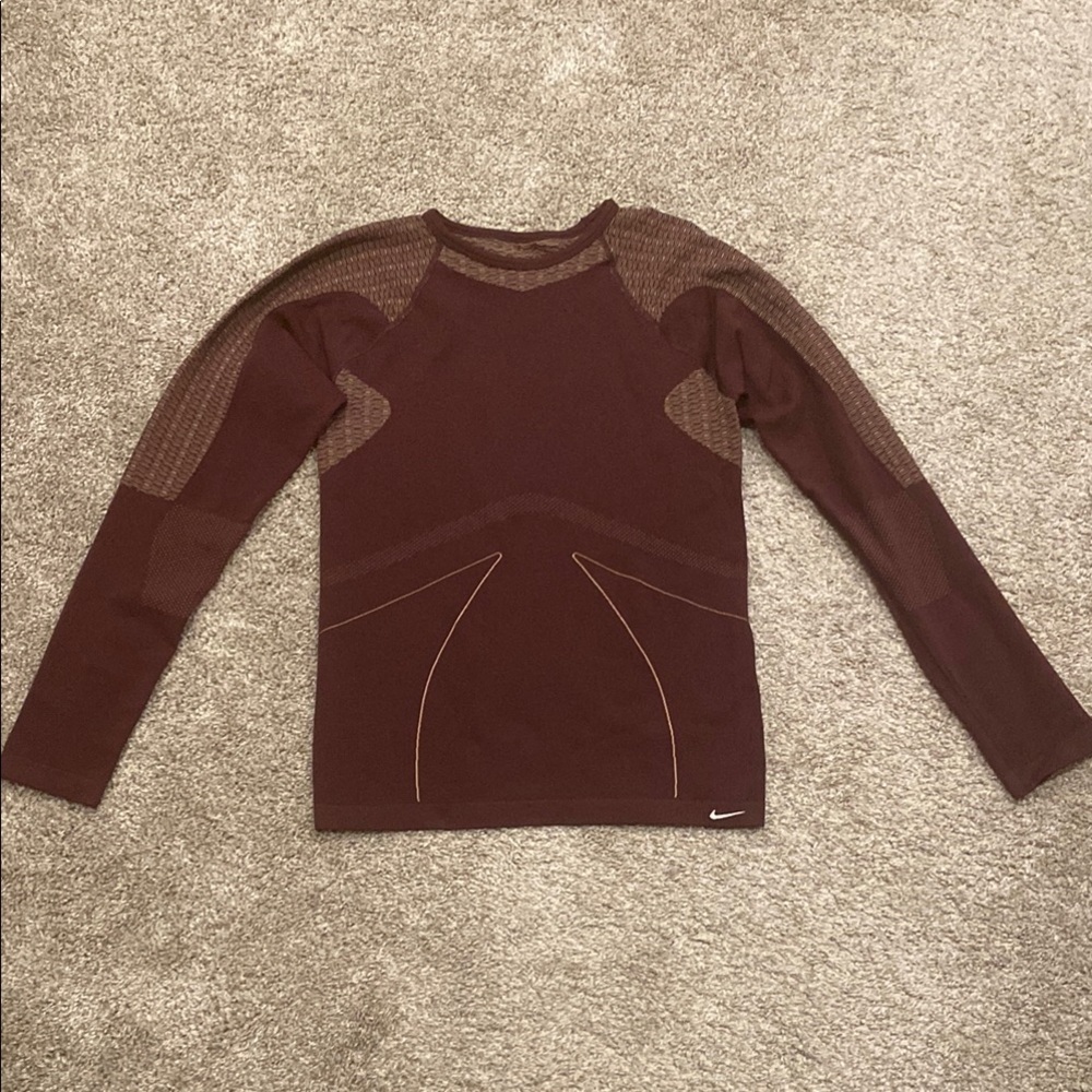 Nike Fit Dry Maroon Long Sleeve Top